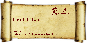 Rau Lilian névjegykártya